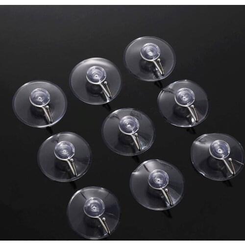 12pcs Window Clear plastic Suction Cup Sucker Hook Vacuum Clear Mushroom Head Strong Hanger For Clothes/Towel Metal Hanging Hook