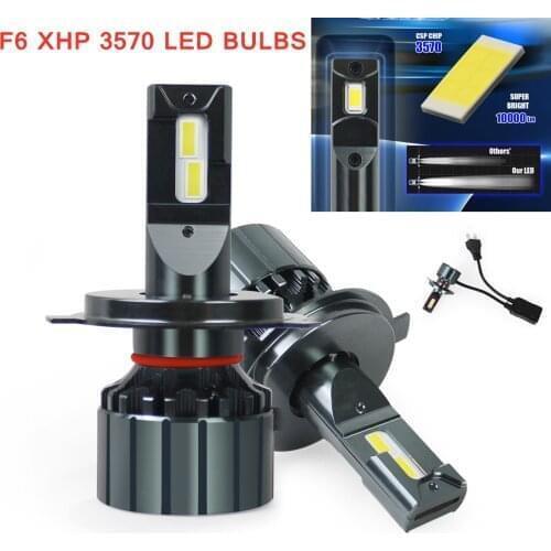 2Pcs F6 Canbus No Error 20000LM H1 H4 Hi-Lo H7 H11 9005 HB3 HB4 9012 HIR2 Car Bulb LED Headlight CSP 3570 Chip 6000K white 12V