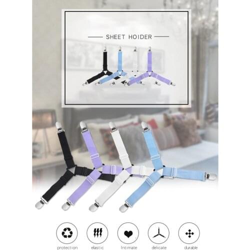 4x Bed Sheet Fasteners Bed Sheet Holder Keep Mattress Sheet Stays Adjustable