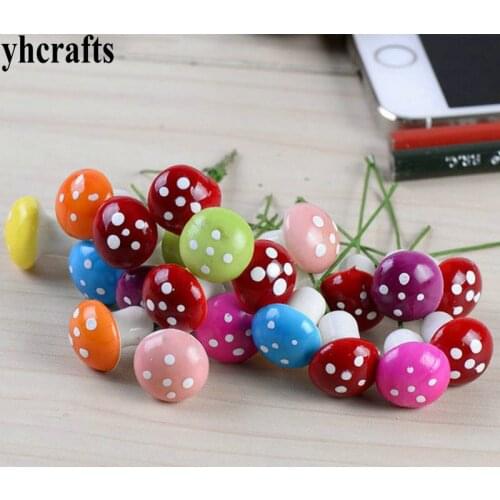 96PCS/LOT,8 color polystyrene mushroom with sticks Easter Spring crafts Plant Garden Flower pot ornament simulation Decorative