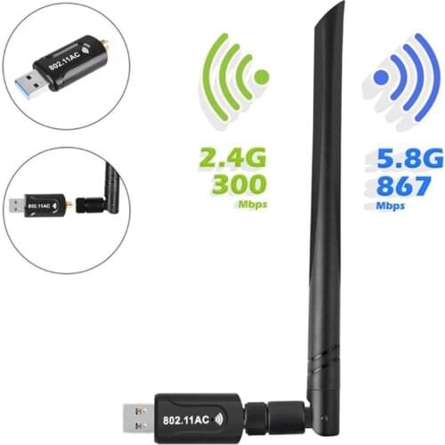 USB 3.0 Wifi Adapter 2.4G 5G Free Driver Antenna 1200Mbps Wifi USB Ethernet Network Card Dual Band wireless Wifi Dongle Receiver