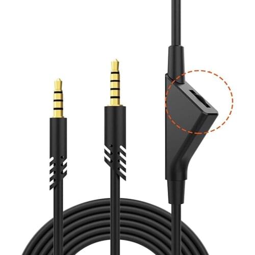 Audio Earphone Cable for Logitech Astro A10 A40 Headset wired headphones Audio Cable Adjustable volume Black Color High Quality