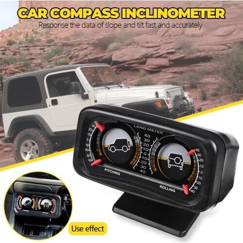 12V Car for Compass Balance Level Slope Meter Angle Tilt Two-barreled Backlight Inclinometer with LED Light Car Accessories