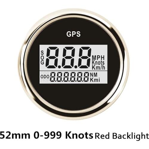 52mm Digital GPS Speedometer Odometer For Car Boat With Backlight 12V/24V Red Backlight