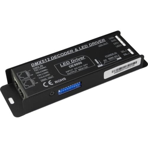 Free shipping DMX512 Decoder & DMX Driver, 3 Channels DMX RGB Controller, 12V / 288W Output PWM