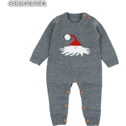 Baby Romper Long Sleeve Knitted Baby Clothes Christmas Autumn Winter Infant Baby Boys Romper Knitting Girls Romper Jumpsuit