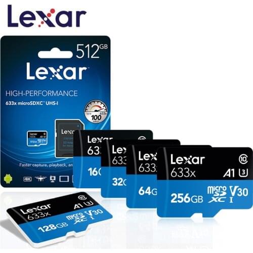 Original Lexar 256GB Micro SD Card 128GB Memory Card High Speed up to Max 95M/s 64GB Class10 633x TF Card 32GB Flash Card