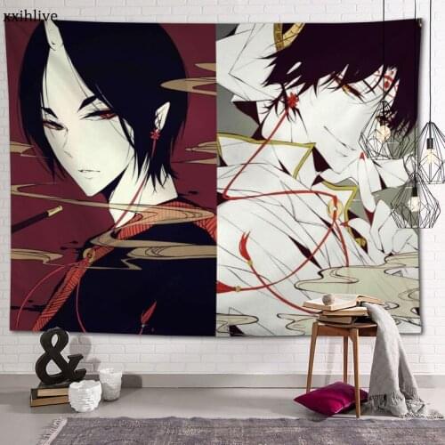 Anime Hoozuki No Reitetsu Tapestry Customizable Bohemian Wall Hanging Room Carpet HD Tapestries Art Home Decoration Accessories