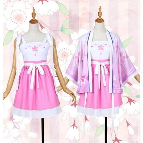 Anime game Arena of Valor: 5v5 Arena Game cosplay Xiao Qiao Japanese sweet Hanfu Halloween cute pink kimono cosplay costume