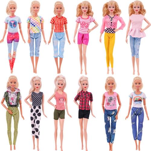 Doll Clothes For Barbies Two-Piece Trouser Suits & Handbags Casual & Party Wear Doll Accessories For Barbies Girls Toy Gift