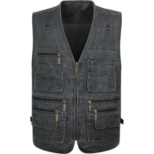 Top Selling Product In 2021 New Mens Denim Vest Casual Multi-pocket Photography Outdoor Mens Vest 7XL