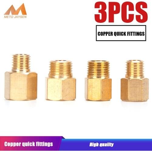 M10x1 M8x1 Quick Coupler Connector Air Socket Connection Fittings Female Male Thread PCP Copper Double End Male Plug 3pcs/set
