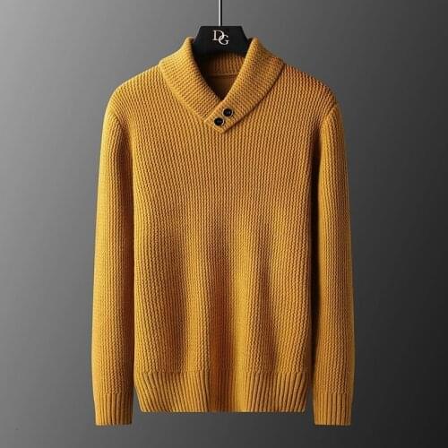 Fashion Sweater 2021 Autumn Winter Mens Hooded Sweaters Men Slim Lapel Sweater Long-sleeved Shirt Male Knitwear Mens Clothes