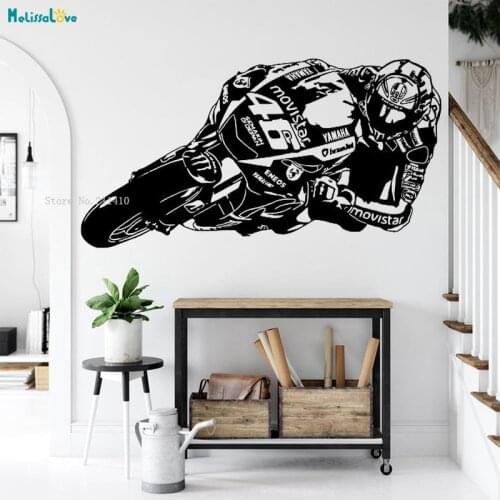 Motorcycle Heavy Machine Bending Wall Sticker Home Decor Thrilling Game Knight Removable Man Room Large Size Decals YT4240