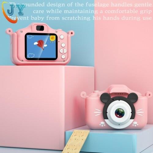 Cartoon Digital Children Camera USB Charging Sports Dual Lens With Protective Case 2 Inch HD Screen Birthday Gift Take Pictures