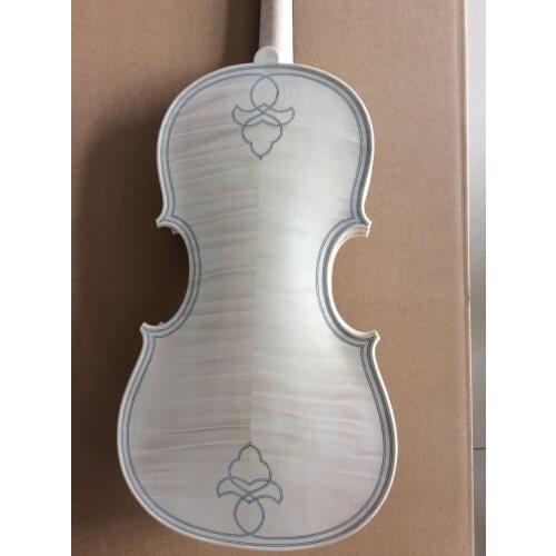 New White violin 4/4 flamed maple wood back , spruce top Maggini model violin parts