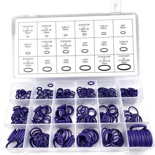 270 Pcs Air Conditioning HNBR O Rings Rubber Washer Seals Auto Repair Tool Rubber Air Condition Refrigerant Ring For Car Gasket