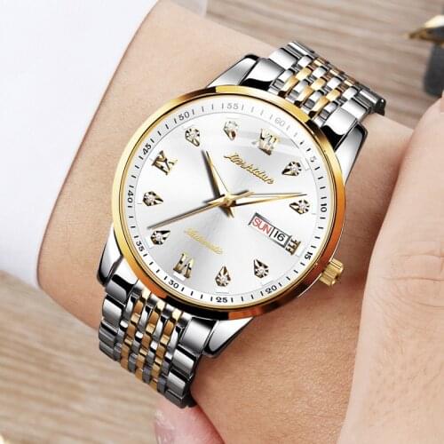 New Fashion Mechanical Watch Butterfly Button Automatic Mechanical Watch with Diamond Waterproof Mens Watch 8904