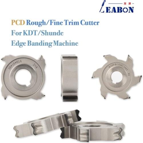 2pcs PCD Rough Trimming Cutter Diamond Fine Trim Knife 4T 6T Edge Banding Knife For KDT Shunde Edge Banding Machine Accessories
