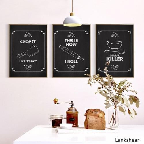 Canvas Painting Print Posters Black White Kitchen Quote Cooking Utensil Directions Modular Picture Home Decor Wall Art Bedroom