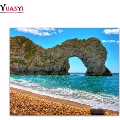 Full Square Diamond Embroidery Sea and Mountain Full Round Diamond Mosaic DIY 5D Landscape Diamond Painting Cross Stitch
