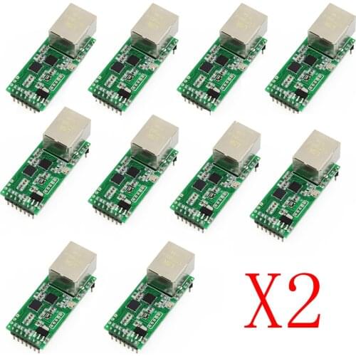 Serial RS232 to Ethernet Module UART TTL RJ45 to TCP IP Converter Module LAN Network Support DHCP DNS HTTPD Client USR-TCP232-T2