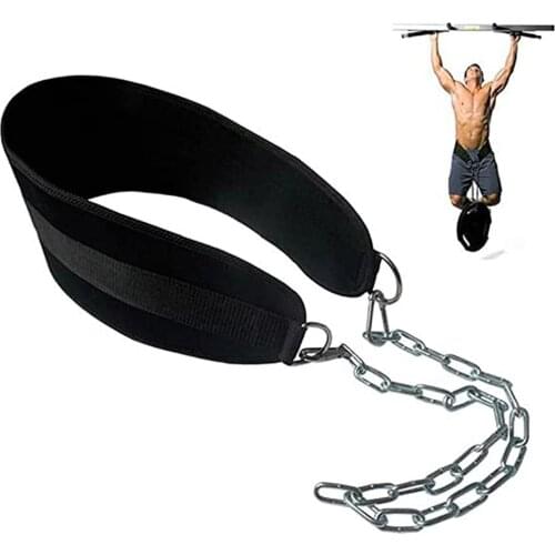 Weight Lifting Belt with Chain Dip Pull-up Gym Equipment Bodybuilding Kettlebell Musculation Exercise Crossfit Fitness Training