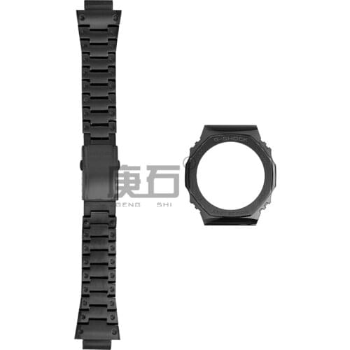 For GA-2100 GA-2110 WatchBand Strap and Bezel Case 316L Stainless Steel Metal Steel Belt With Tools Wholesale Watchband