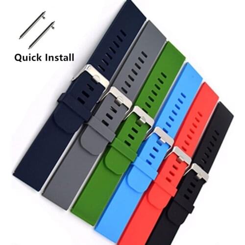 18 20 22mm Rubber Wrist Watch Band Belt Strap For Samsung Galaxy Gear For MOTO 360 2nd For Ticwatch 2 Watchbands Correa Reloj