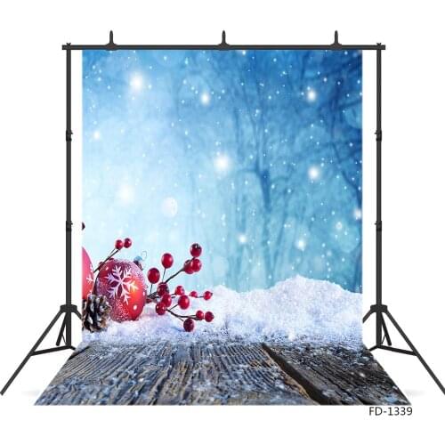 Christmas Snow Red Pine Cone Glitters Photographic Backgrounds Vinyl Backdrops Photo Studio for Children Christmas Party