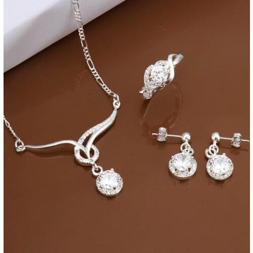 S605 925 sterling silver jewelry set, fashion jewelry set necklace ring earring /axyajpfa gocapfja