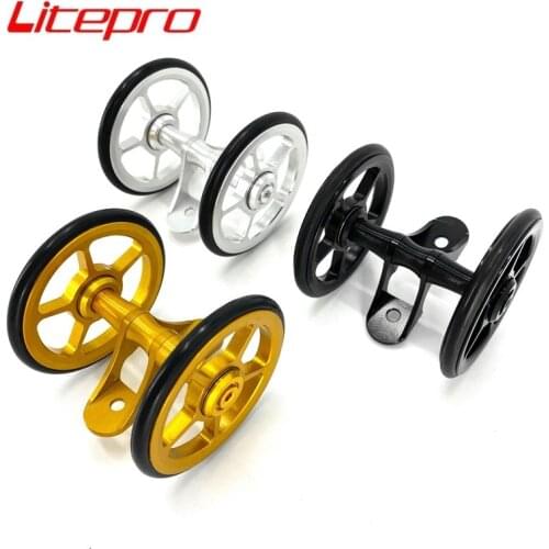 Litepro For Brompton Folding Bike Mudguard Wheel Rear Fender Double Easywheel Aluminum Alloy Easy Wheel