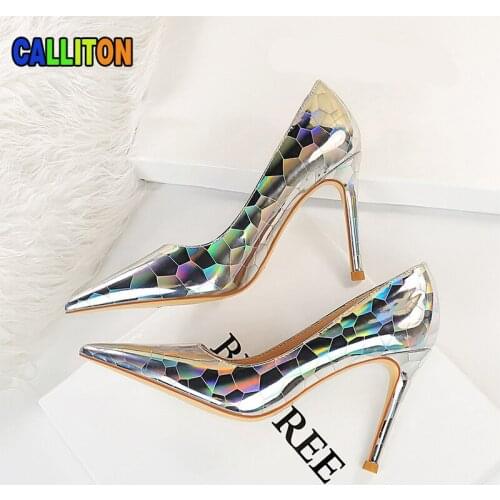 Pumps Shoes For Women 2021 Sandals Fashion High Heels Sexy Shoes Thin Spike Heels Womens Autumn Party Wedding Shoes Bride New