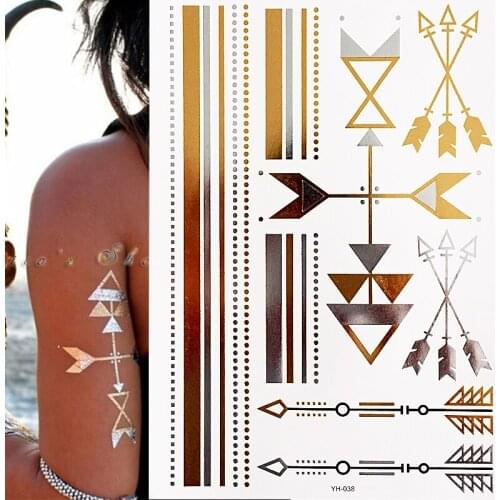 Temporary Tattoos, Henna Tattoo Flash Metallic Silver Tattoo Festival Gold Tatoos,Boho Body Tattoos for Women Kids