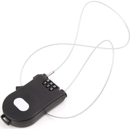 Retractable Wire Rope Password Lock Combination Coded Locker Outdoor Keyed Padlock