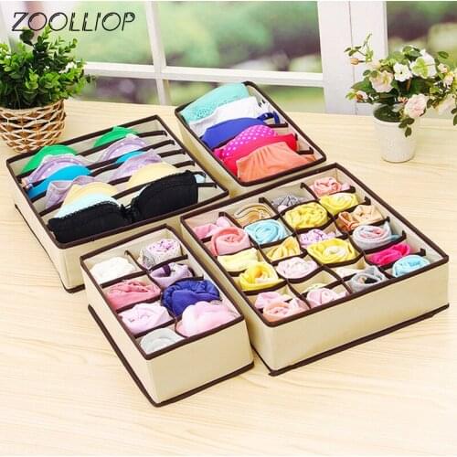 Underwear Bra Organizer Storage Box 2 Colors Drawer Closet Organizers Boxes For Underwear Scarfs Socks Bra Multi Size