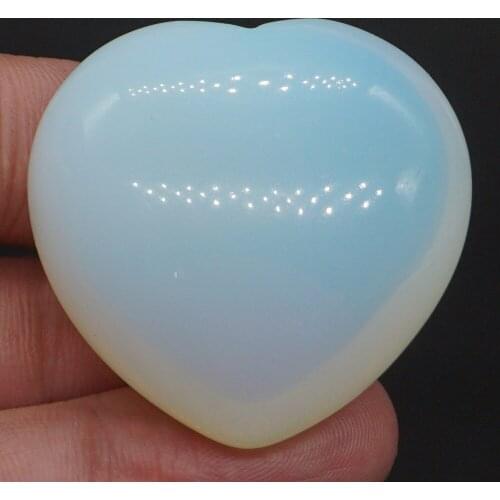 1.5" Puffy Love Heart Assorted Opalite Crystal Hand Carving Stone Reiki Healing Energy Chakra Gift