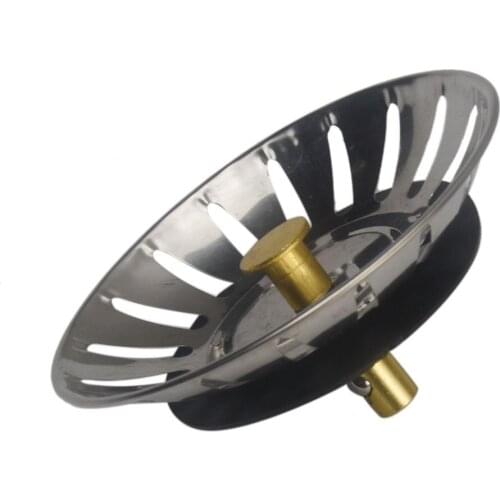 1 Pc Kitchen Sink Filter Stainless steel + Rubber Sewer Drain Hair Colanders & Strainers Filter Bathroom Sink