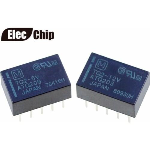 10PCS/lot Signal relay TQ2-5V ATQ209 TQ2-12V ATQ203 10PIN 1A125VAC Two open two closed