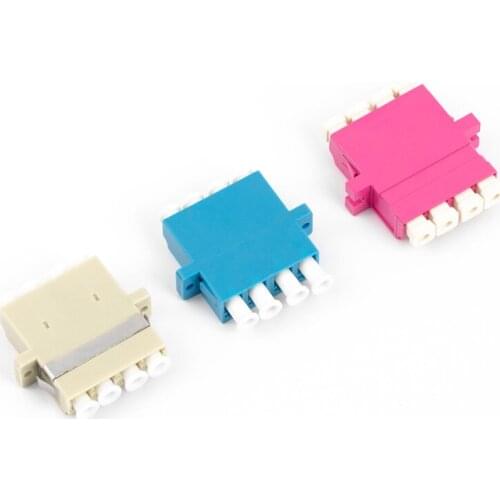 100PCS LC/APC PC 4 cores Fiber Optic Coupler LC Duplex Plastic Fiber Optic Connector Fiber Optical Adapter One Piece Type
