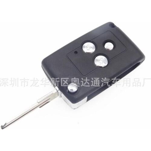 100pcs Modified Flip Folding Car Remote Key Shell for Lada 3 Button Replacement Blank Uncut Fob Cover