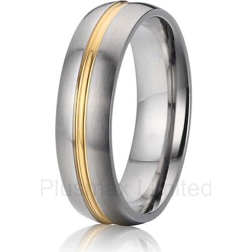 2016 OEM/ODM Global distributor classic gold color line brushed wedding band jewelry fashion rings for couples