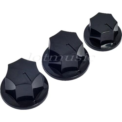 3*Guitar Knob Standard 6mm Pots Plastic For fender Jazz Bass knobs replacement