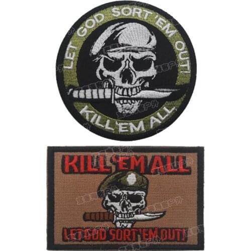 3D Embroidered Badge Will Kill All Armbands Armband Patches US Army Tools Army Fans Outdoor Denim Jacket Backpack Cloth Sticker