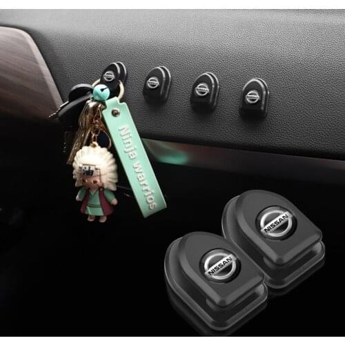 4Pcs ABS Mini Self Adhesive Car Hooks Stickers Interior Accessories For Nissan Qashqai Patrol X-trail Tiida Navara Juke Teana