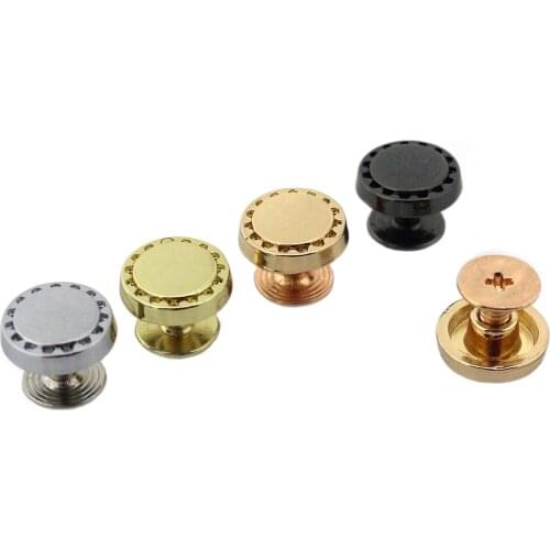 4pcs Metal New Style Round Shape Screw Back Rivets Studs Nail Stud for DIY Garment Leather Craft Belt Wallet Decoration Parts