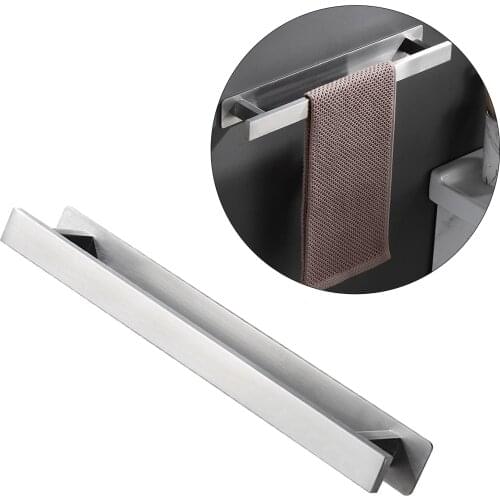 40cm Stainless Steel Towel Rack Washcloth Facecloth Holder Self-Adhesive Bathroom Kitchen Supplies