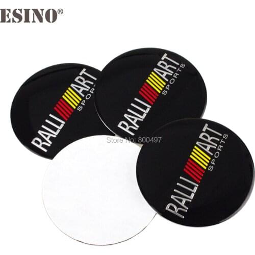 40 x Car Styling 3D Metal Aluminium Alloy Wheel Center Cap Stickers Wheel Hub Cap Decals Emblems Badges for Ralliart Ralli Art