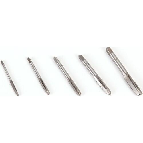 5Pcs/set Hand Tap Thread Metric Plugs Taps Set Straight Flute 3-8mm Hand Thread Metric Plug Silver M3 M4 M5 M6 M8