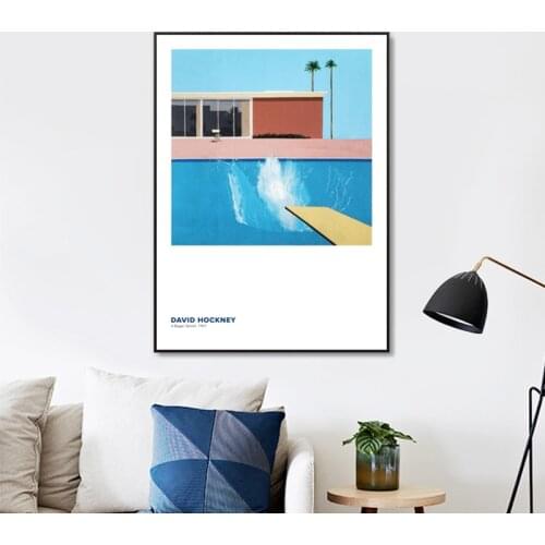 Abstract David Hockney Artwork Prints Exhibition Vintage Canvas Painting Poster Wall Art Pictures Cuadros for Living Room Decor